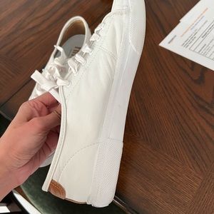 Frye Gia Leather Sneaker w / tan accents on heel! Offers accepted